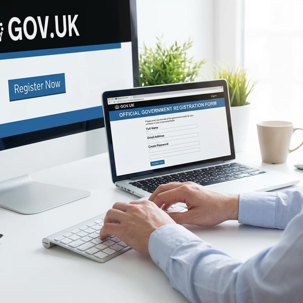 Pessoa utilizando o computador para realizar o cadastro no site do Cadastur